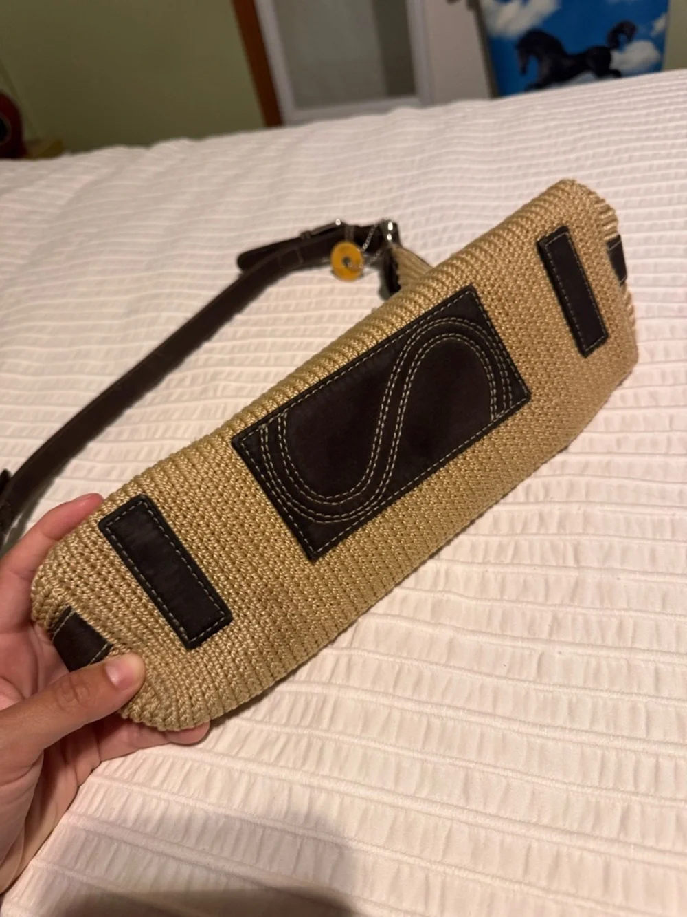 The Sak Woven Shoulder Bag with Brown Trim - Picture 5 of 5